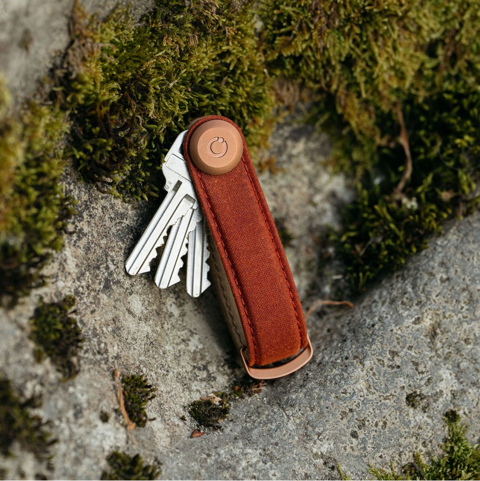 OrbitKey - Waxed Canvas Key Organiser - Brick Red