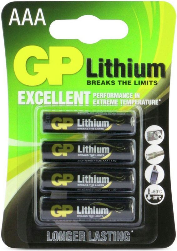 GP Batteries Lithium Primary AAA - 4 Wegwerpbatterij Alkaline