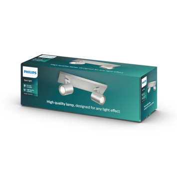 Philips Opbouwspot MyLiving Runner Aluminium 2 x 50W
