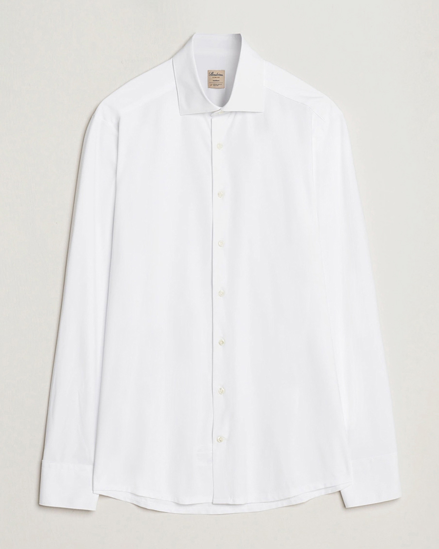 Stenströms Slimline Stretch Jersey Shirt White