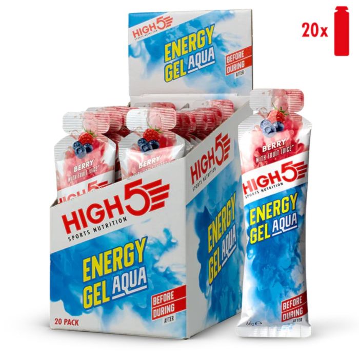 High5 Unisex Energi-gels Energy Gel Aqua Berry - Box 20x66g Hvid