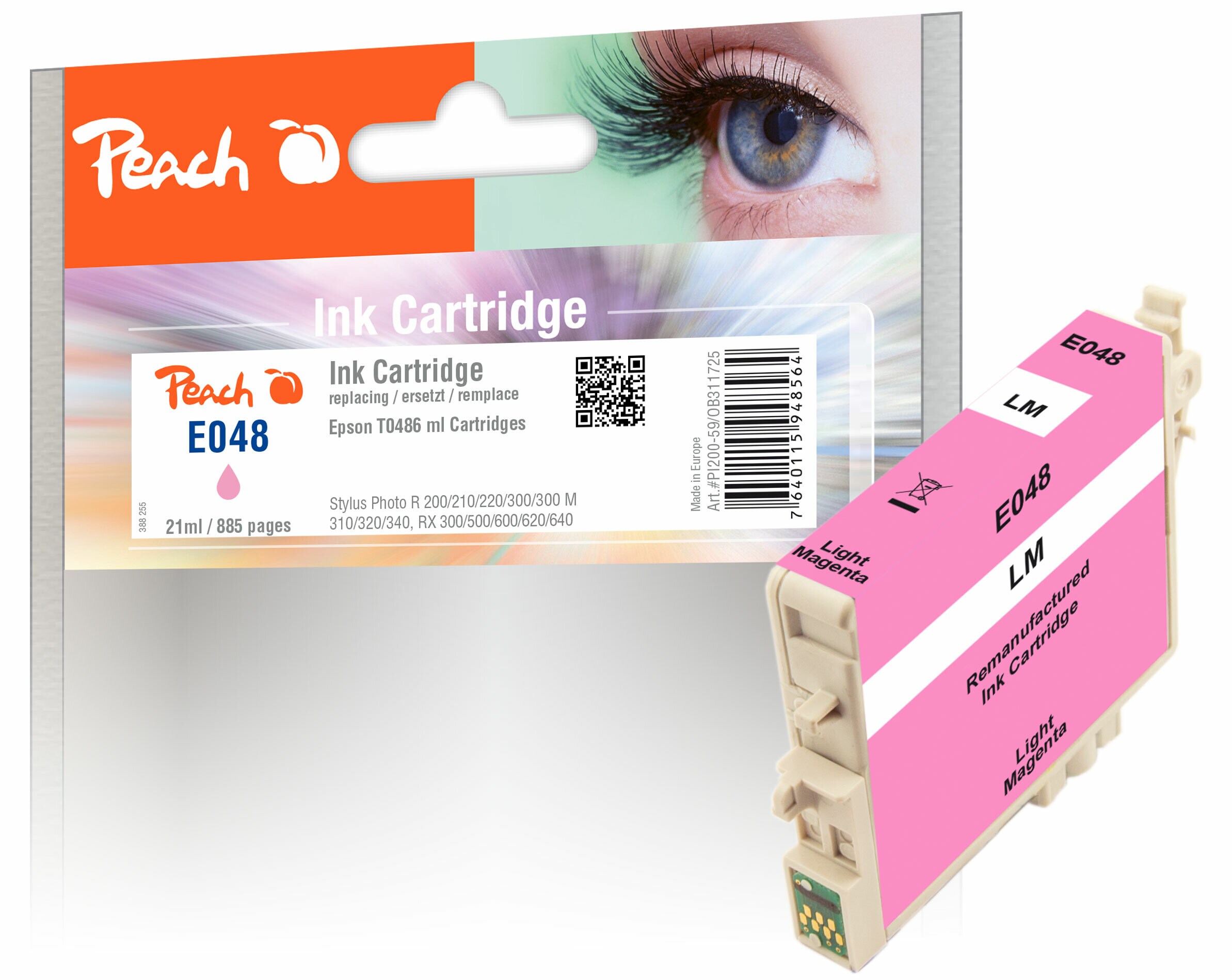 Peach E486 LM Druckerpatrone mali ersetzt Epson T0486LM, C13T04864010 für z.B. Epson Stylus Photo RX 620, Epson Stylus Photo R 200
