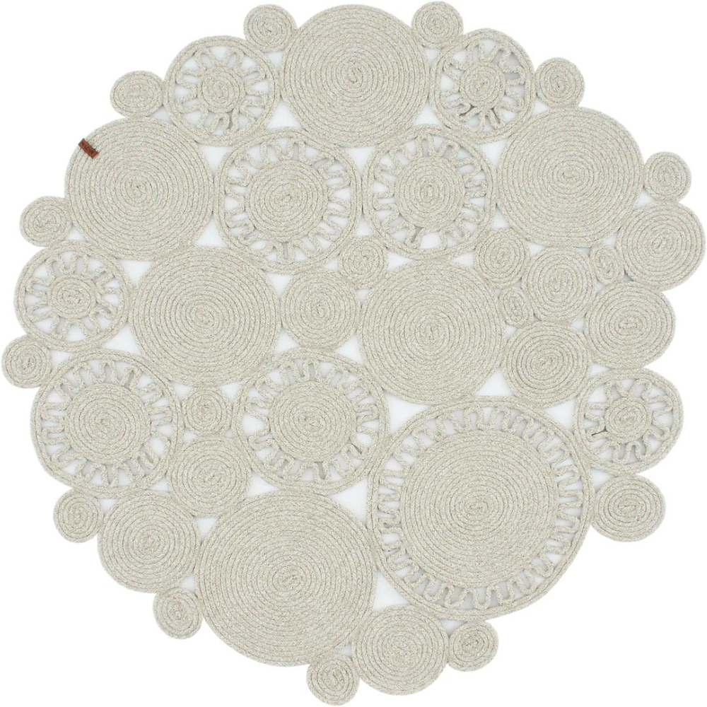 Tapis intérieur extérieur effet jute lima 4501 gris 150 x 150 cm
