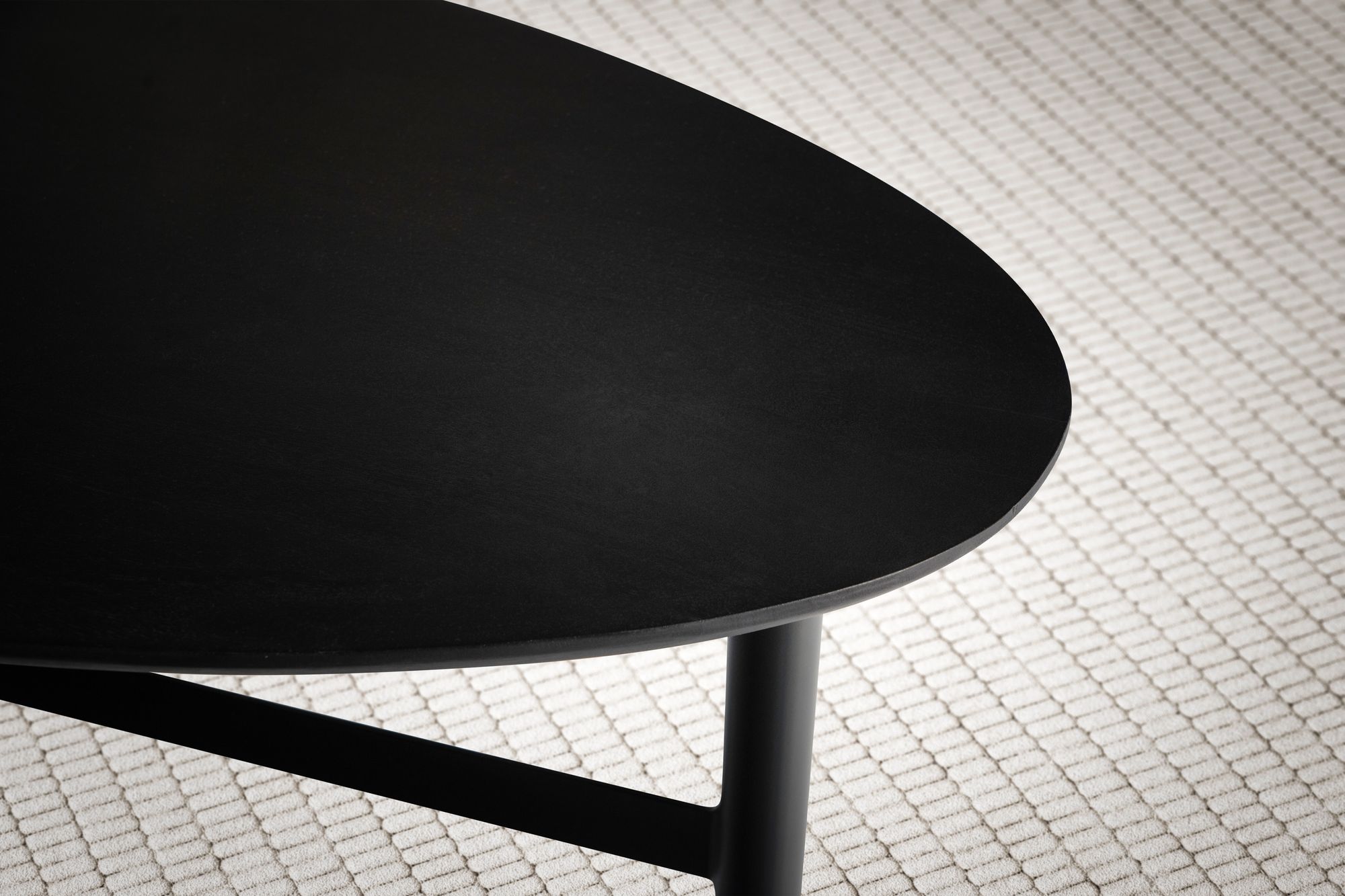 Couchtisch FineBuy Sofatisch Massivholz Schwarz 86x50x37 cm Wohnzimmertisch