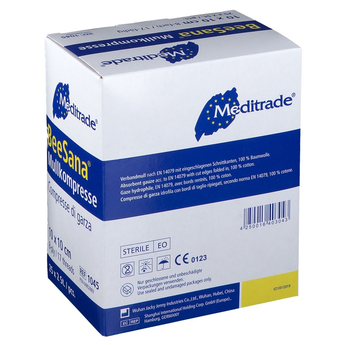 BeeSana® Mullkompresse 8fach 10 x 10 cm steril