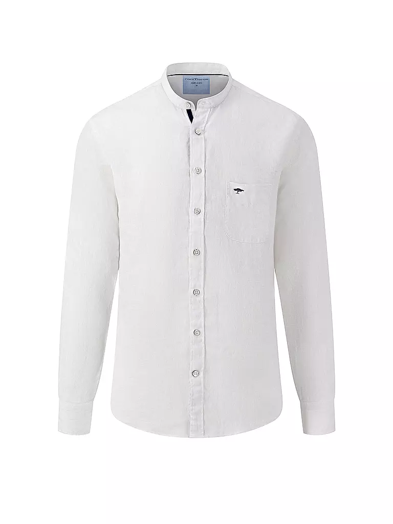FYNCH HATTON Leinenhemd Casual Fit weiss