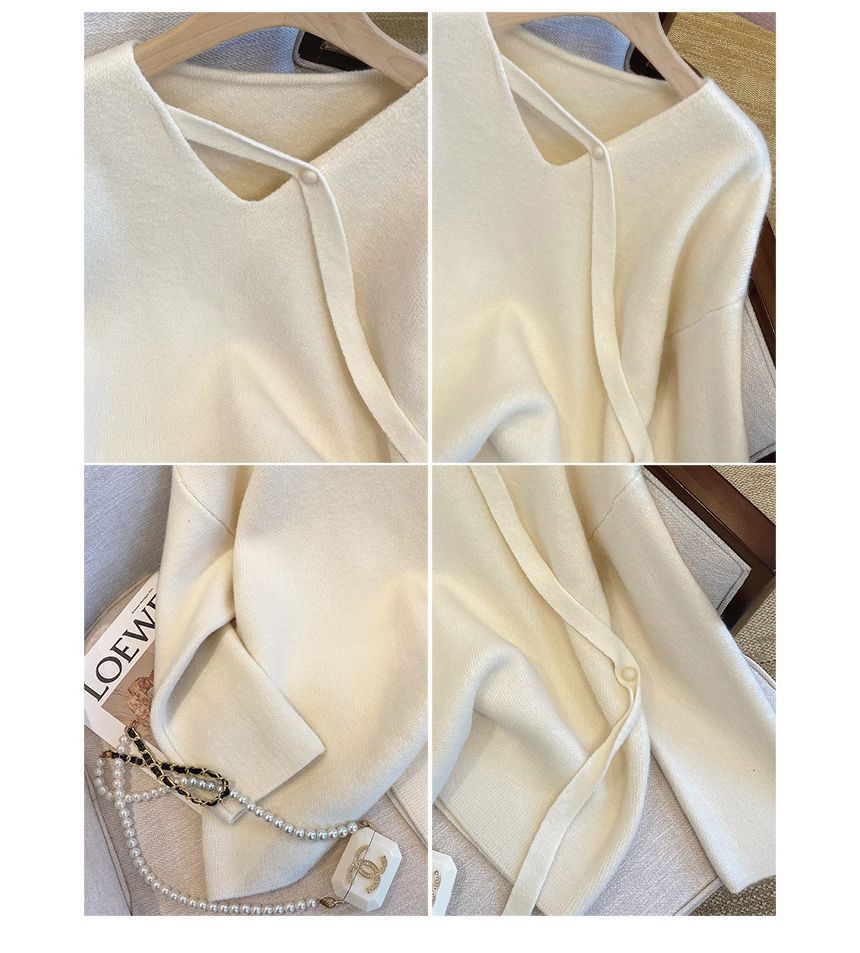 Aestering - Zwangerschaps V-hals effen oversized trui