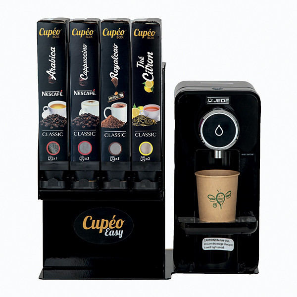Distributeur de boissons chaudes JEDE Cupéo Easy + 4 cartouches offertes