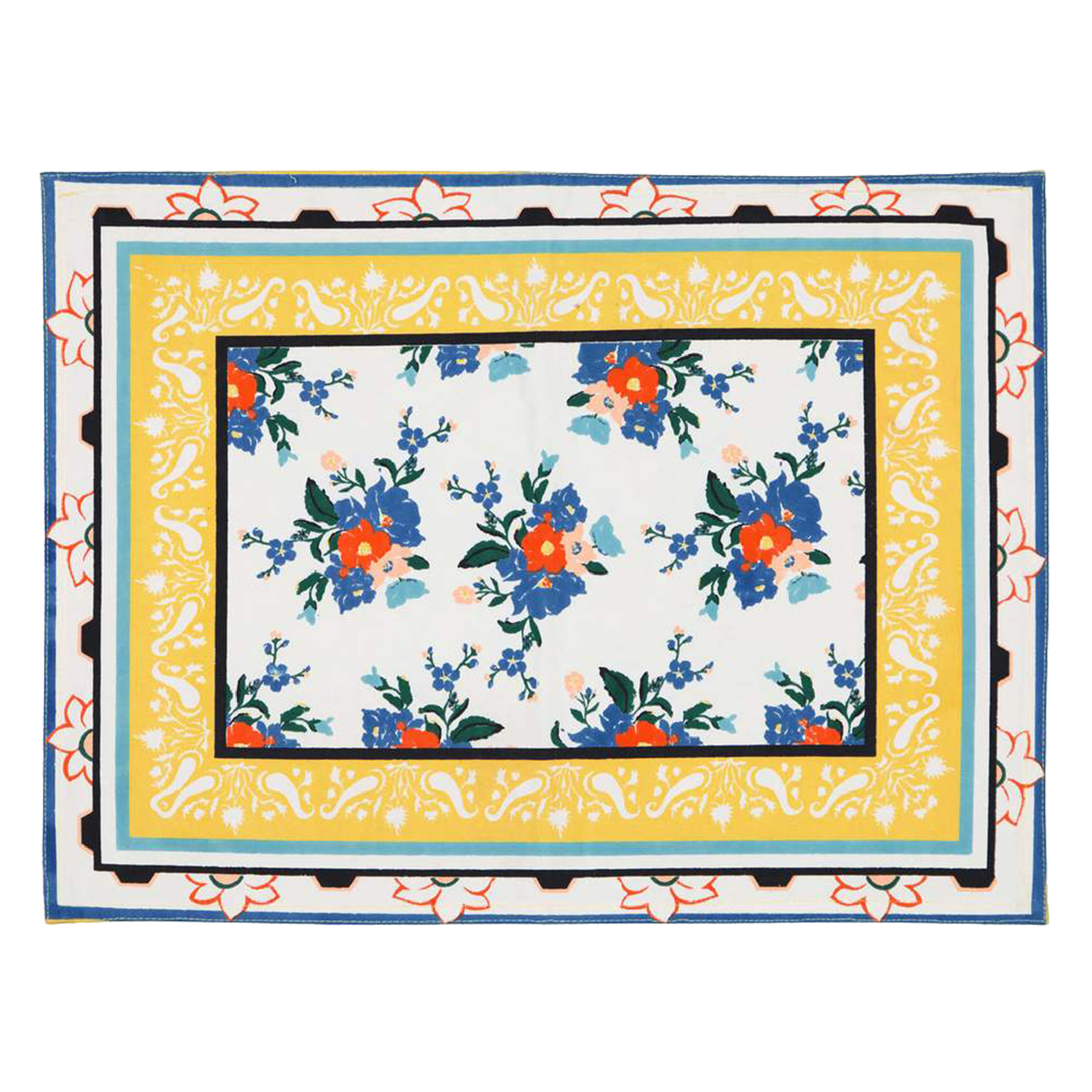 Serviette de table imprimé floral en coton| Multicolore