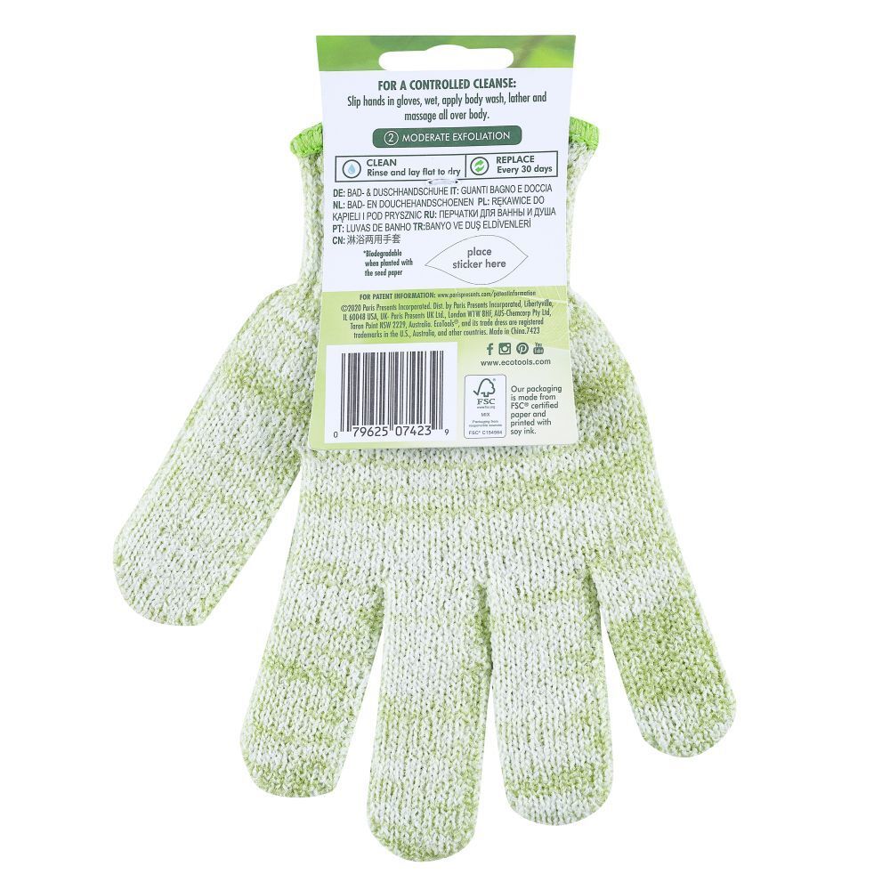 EcoTools® Bade- & Duschhandschuhe Peeling Grün