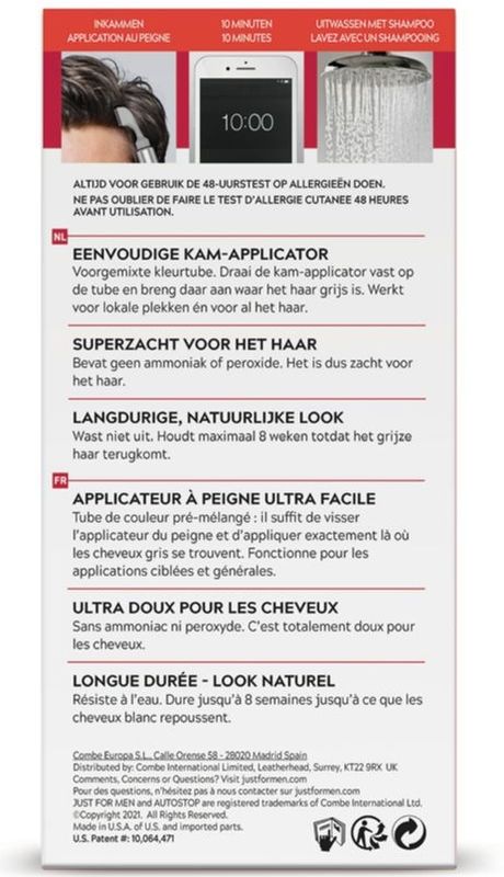 Just for Men - Autostop - Haarkleuring - Zwart - 10 Minuten