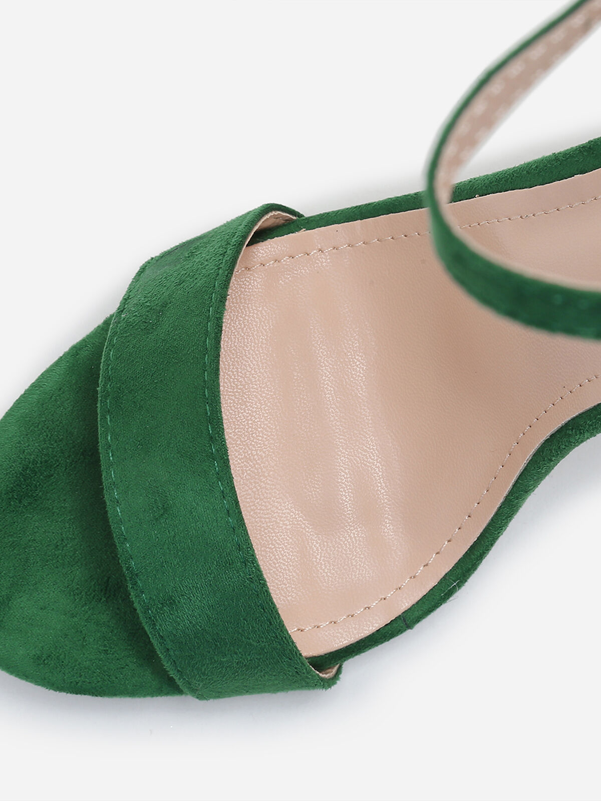 Sandales en suédine à talon carré- Vert