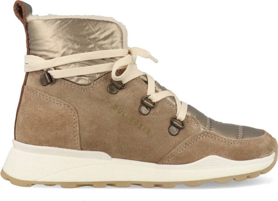 Bullboxer Beige Suède Enkelboots met Stijlvolle Details Beige