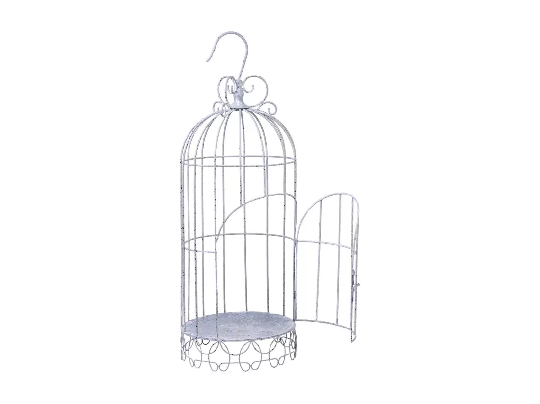 Cage décorative en métal 28,58x28,58x81,28h cm