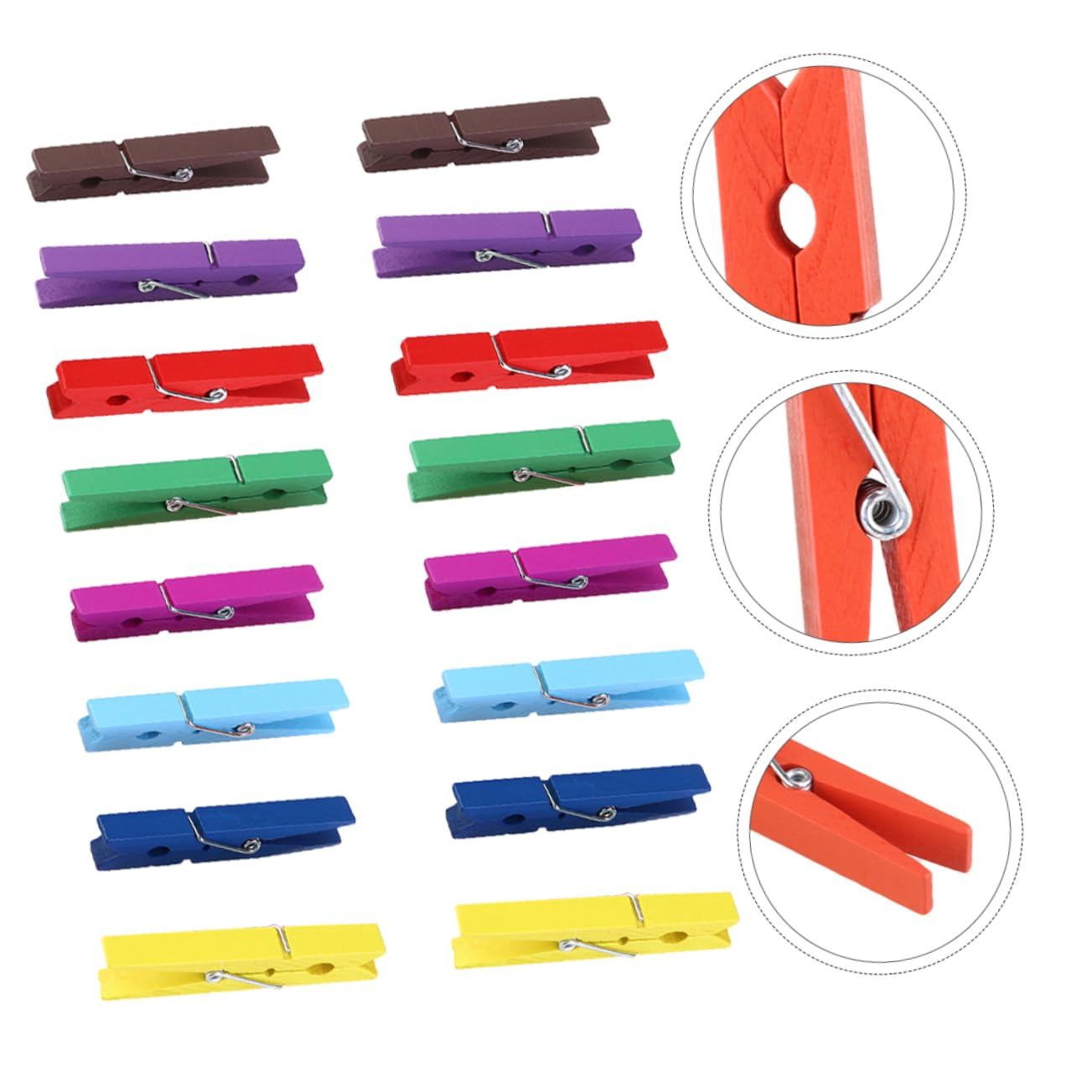 (36-tlg. Set) 7cm Holz Klammern DIY Bastel Deko Wäscheklammern inkl. Jute Schnur   Wand Clips - Assortiert