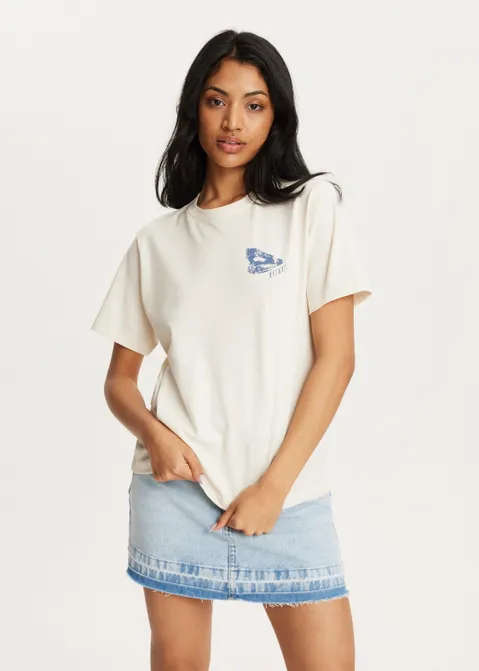 T-shirt met print blauw (BLW.M)