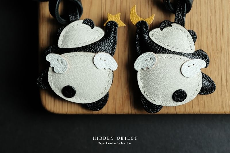 Masoom - Panda Maan / Ster Echt Leren Tashanger Sleutelhanger / DIY Kit (Verschillende Ontwerpen)