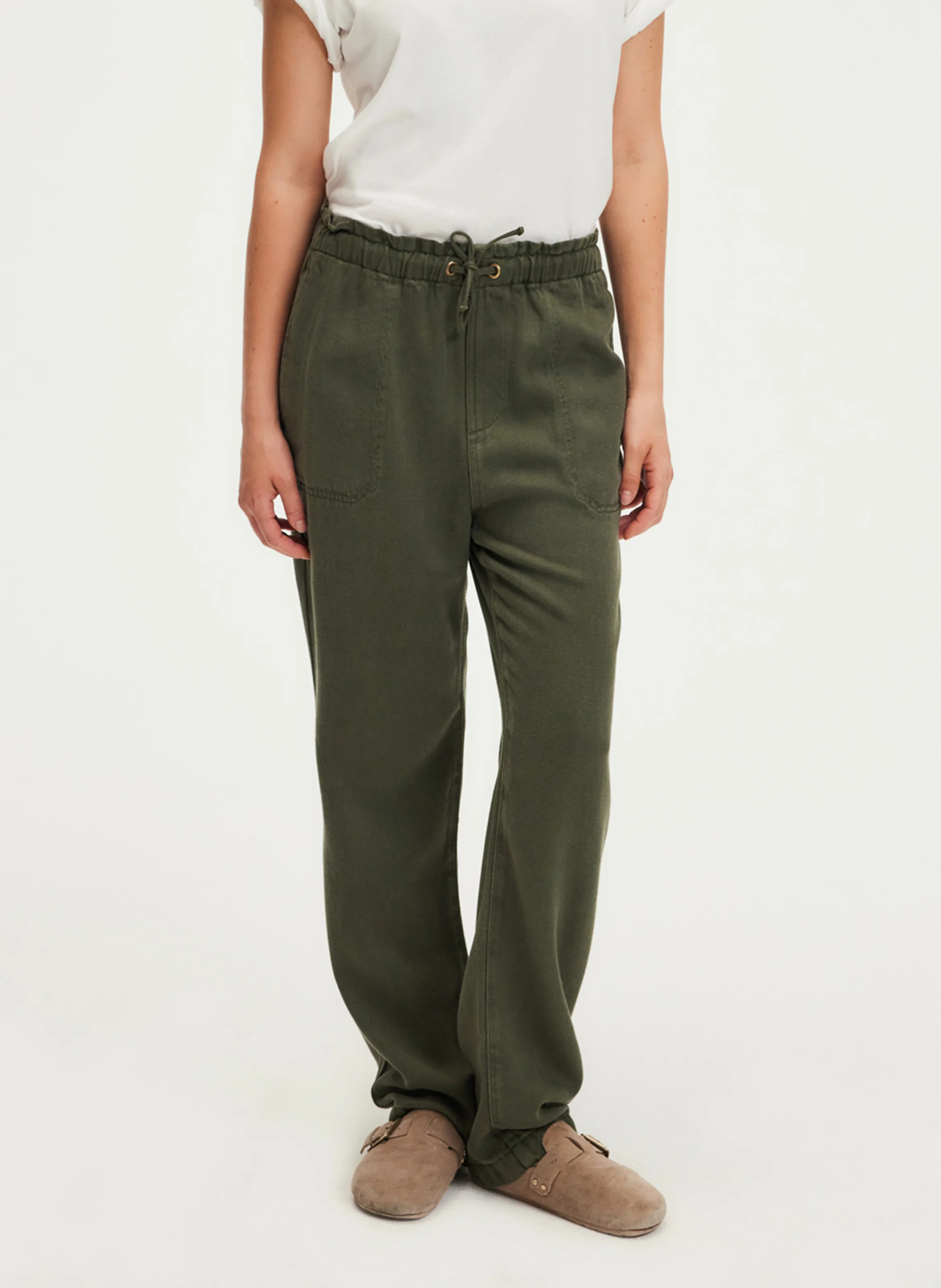 NETTIE - Pantalon droit | Kaki