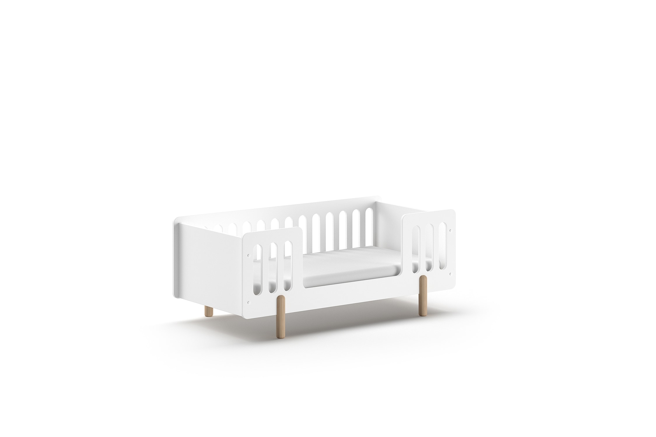 JAXX SMILE Juniorbett LF 70 x 140 cm, inkl. Lattenrost, inkl. Absturzschutz, Ausf. MDF weiß lackiert