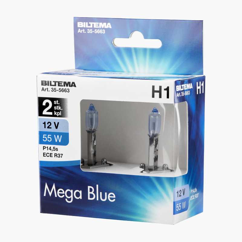 Halogenpære H1 Mega Blue, 2 stk.