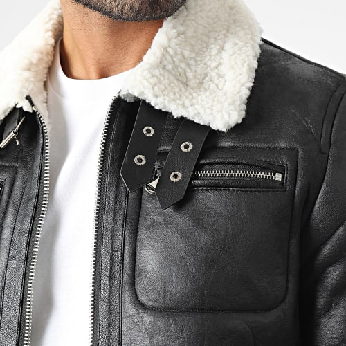 Veste Zippée Col Mouton 21003 Noir