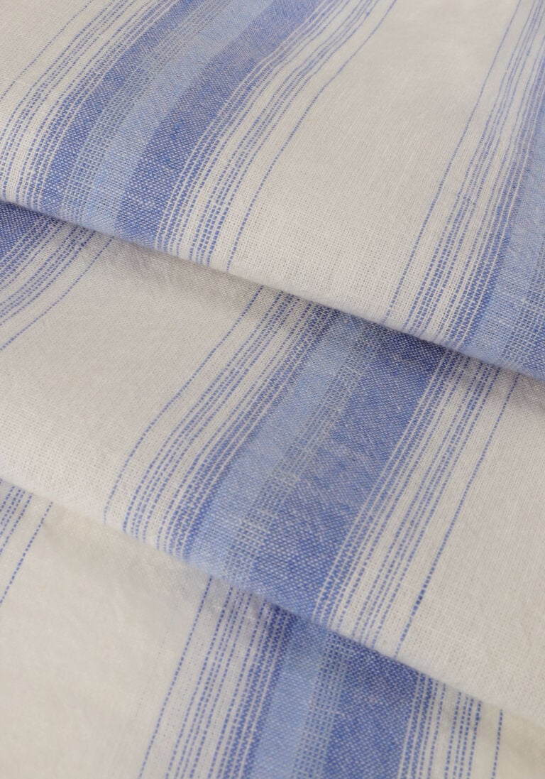 SCOTCH & SODA witte scotch & soda casual overhemd cotton linen blend kaftan in checks and stripes