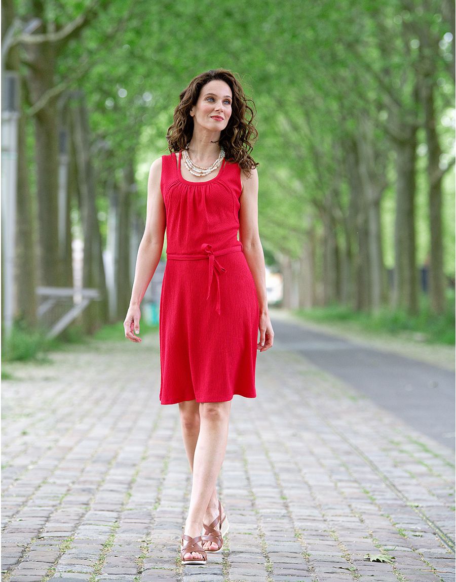 Robe en crépon orange