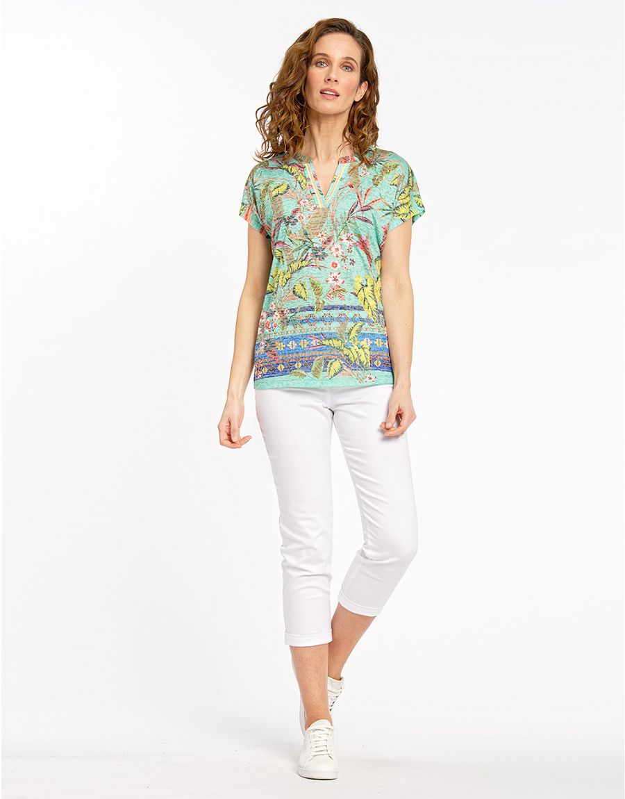 T-shirt vert floral