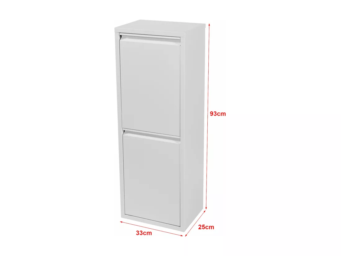 Poubelle de recyclage murale blanche 93 x 33 x 25 cm 03_0008198
