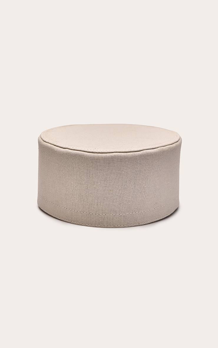 Crème Chapeau En Faux Lin