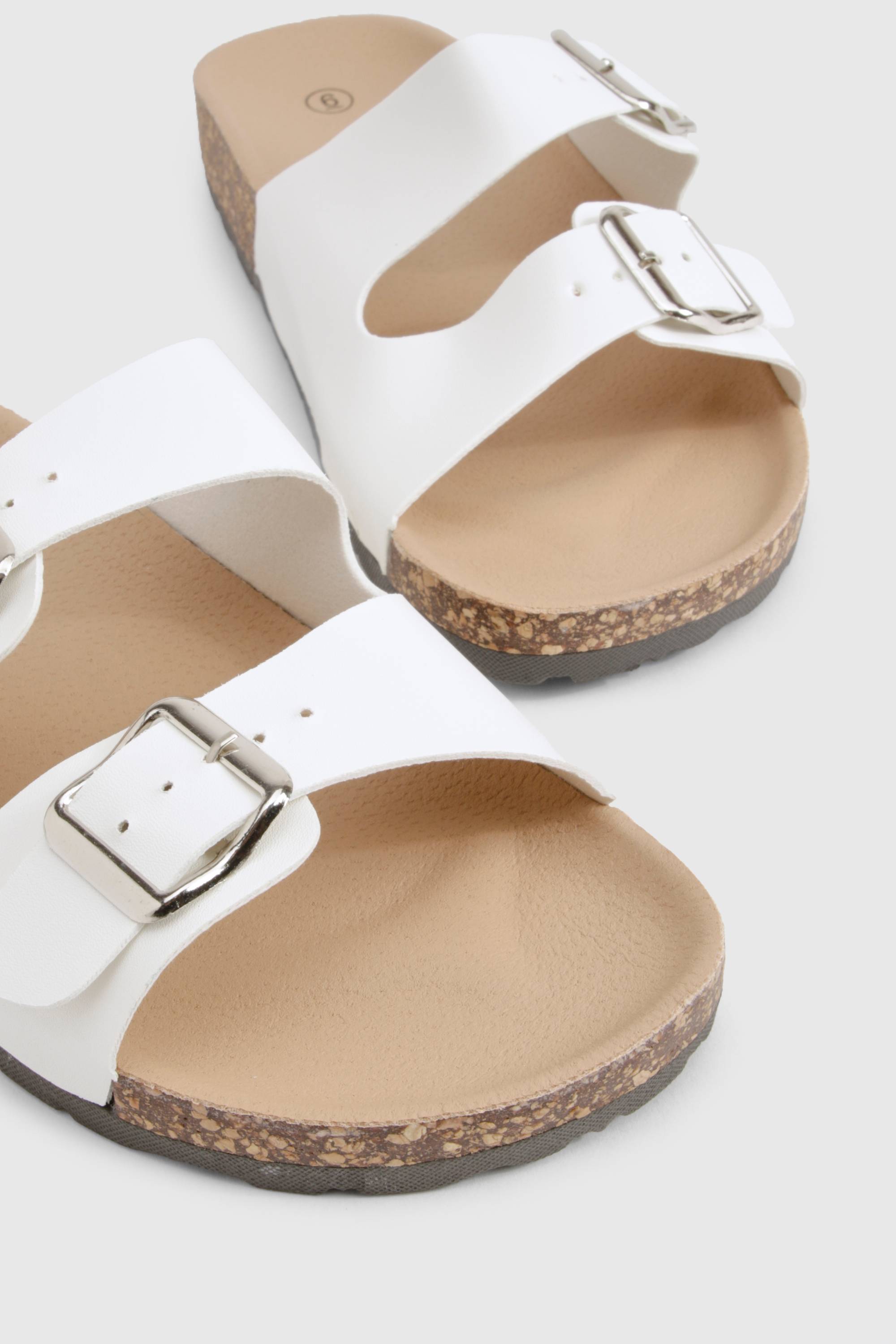 boohoo Double Buckle Footbed Slider
