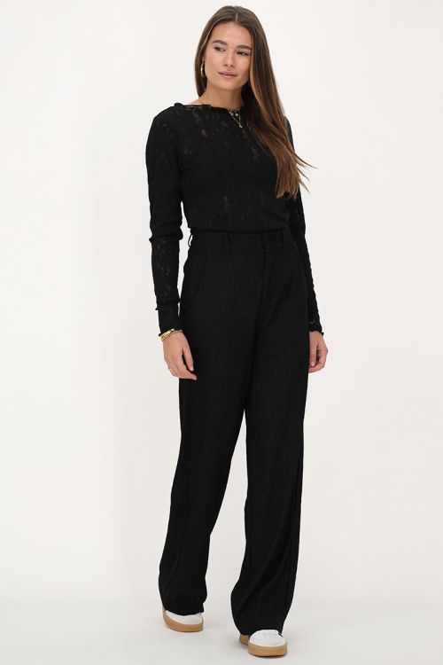 Zwarte pantalon met structuur