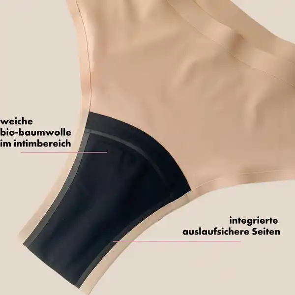 Nahtlose Periodenunterwäsche Slip Gr. L nude