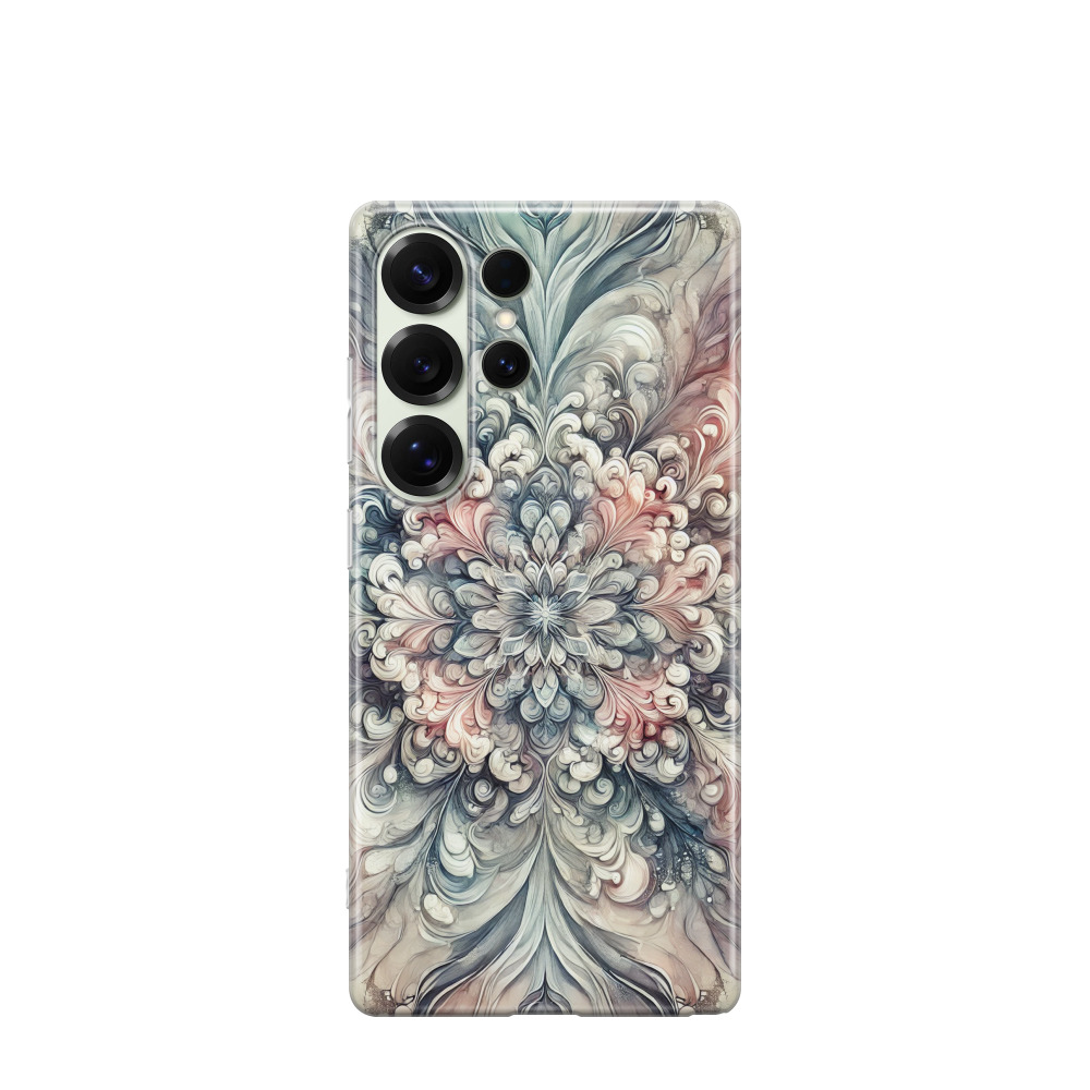 Samsung Galaxy S25 Ultra Gummi Hülle Aquarell Mandala - Rosegold