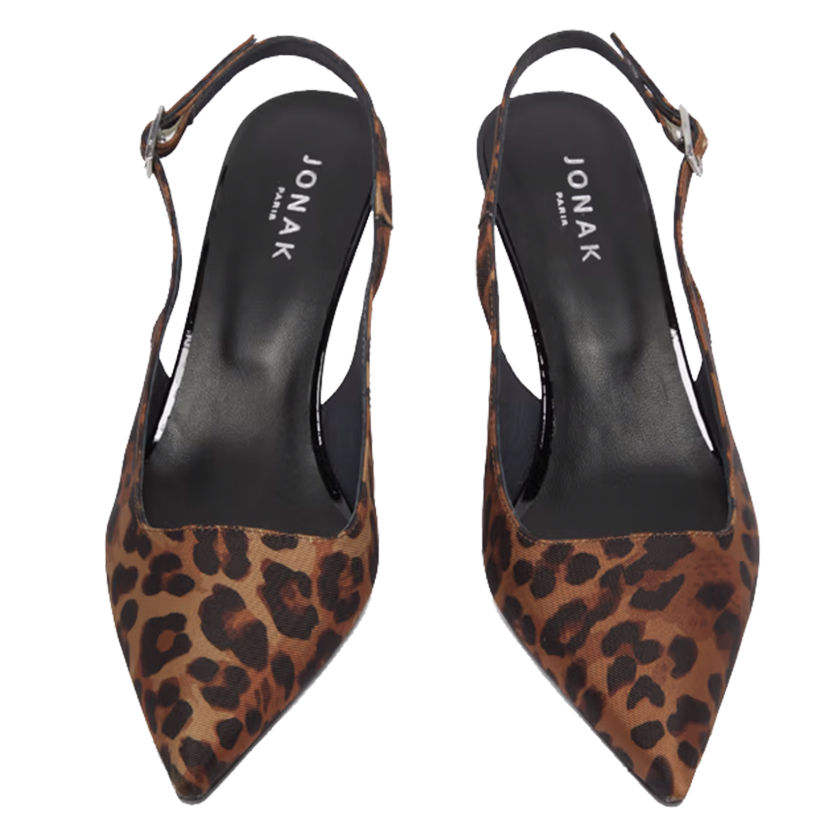 DIAMANTUS - Escarpins slingbacks imprimé léopard| Marron