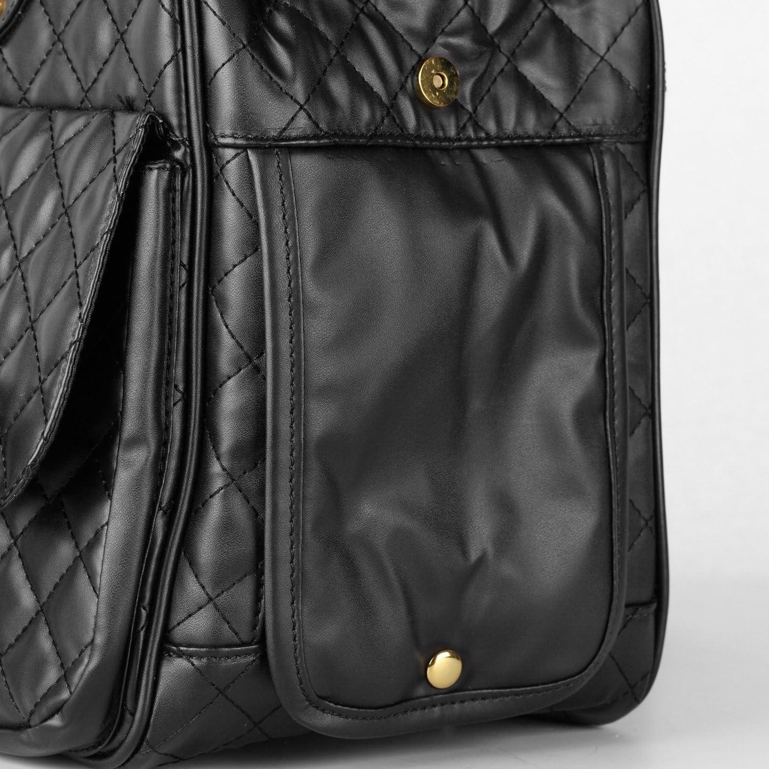 (40x27cm) Elegante Haustier Transporttasche Reise Tragetasche für Hunde / Katzen - Schwarz