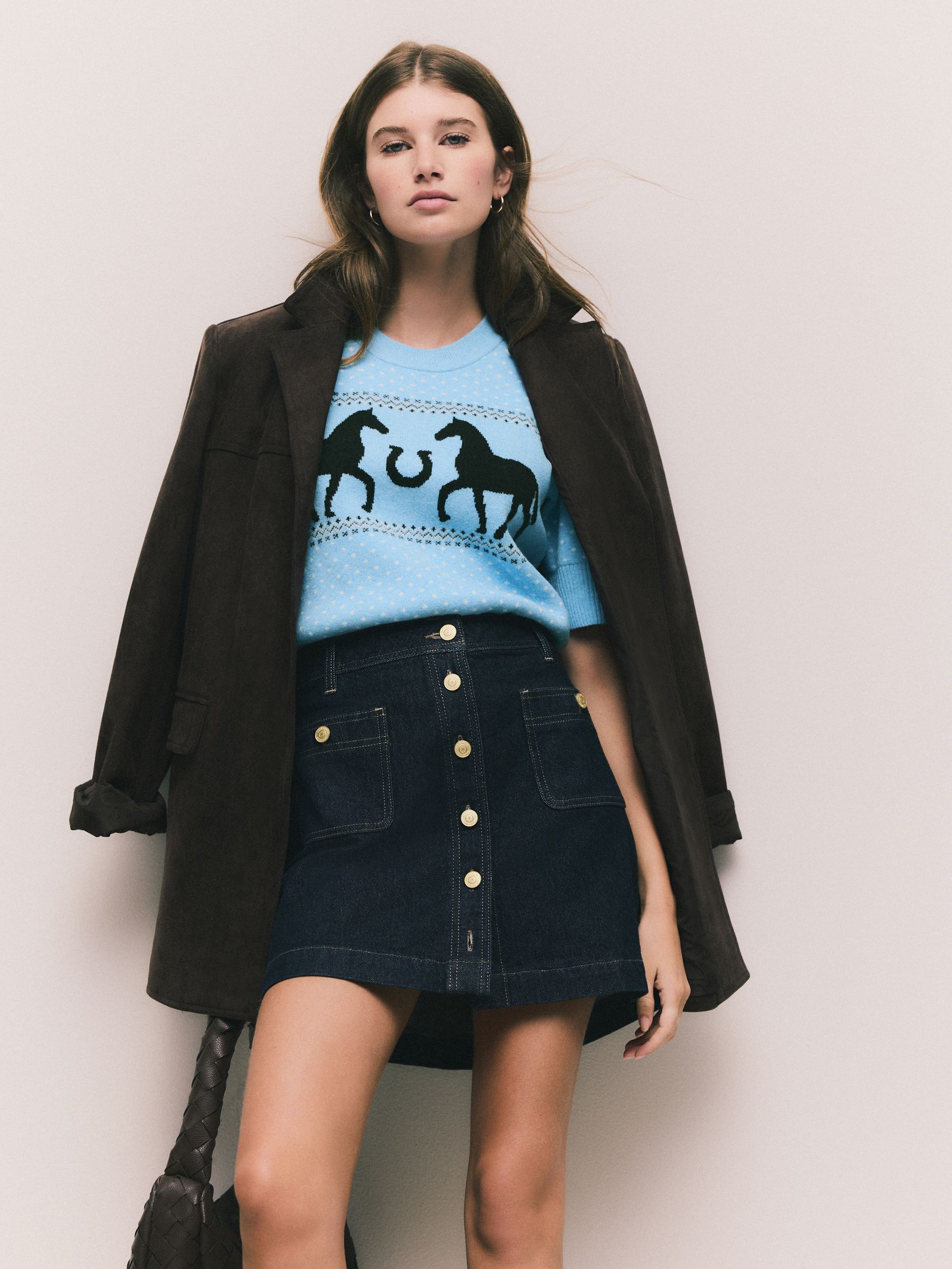 Wassing - Denim Patch Pocket Mini Skirt