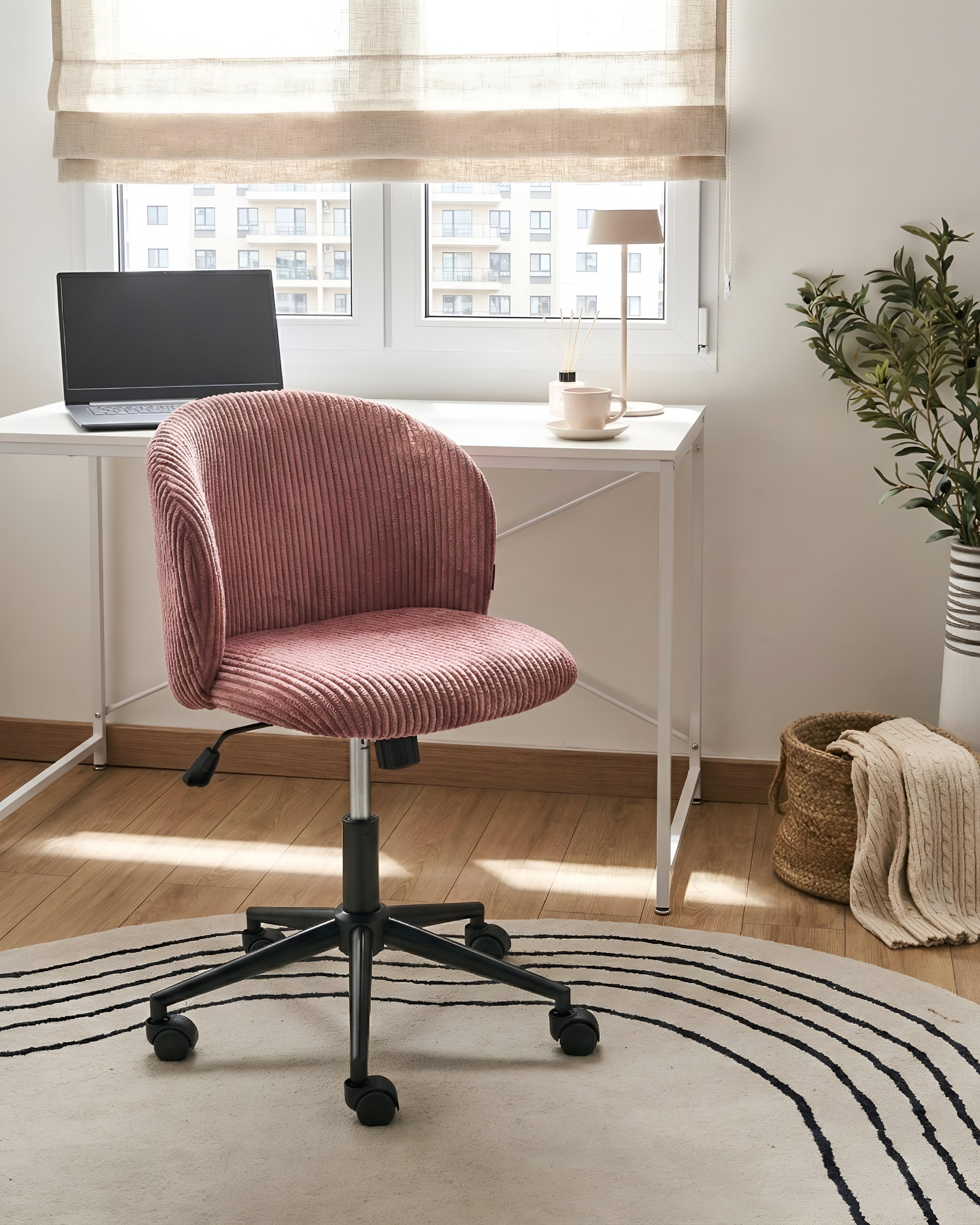 Bureaustoel MILES Corduroy Roze