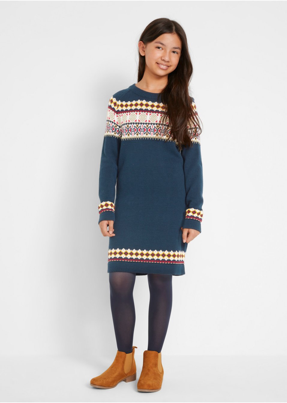 Robe en maille à motif norvégien