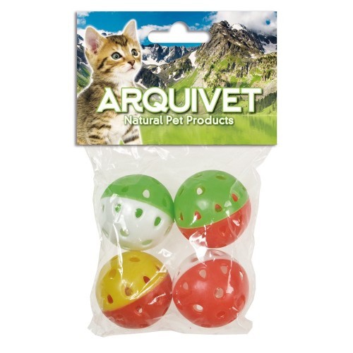 Conjunto de 4 bolas com sinos para gatos, cores sortidas