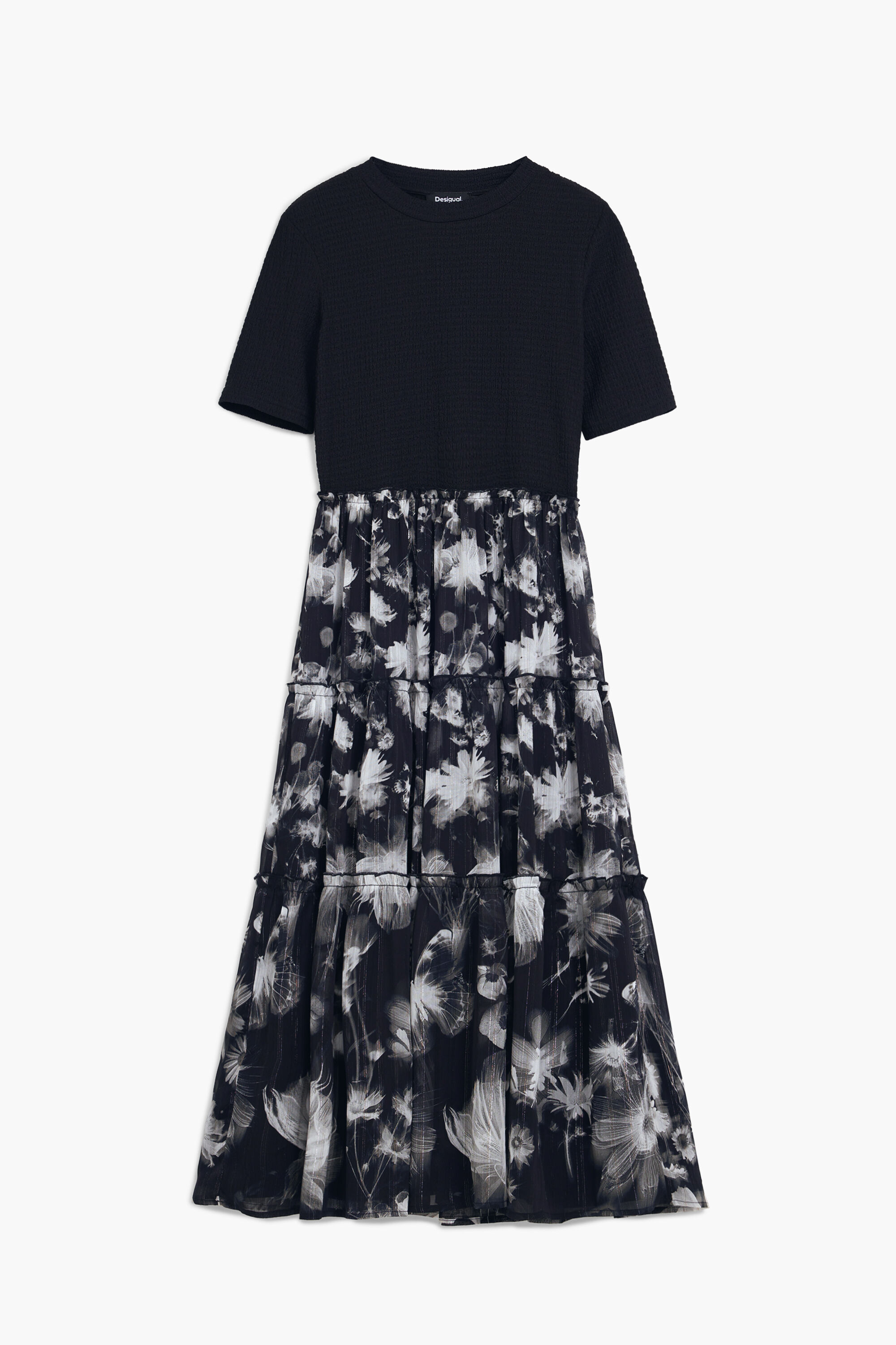 Vestido midi combinado