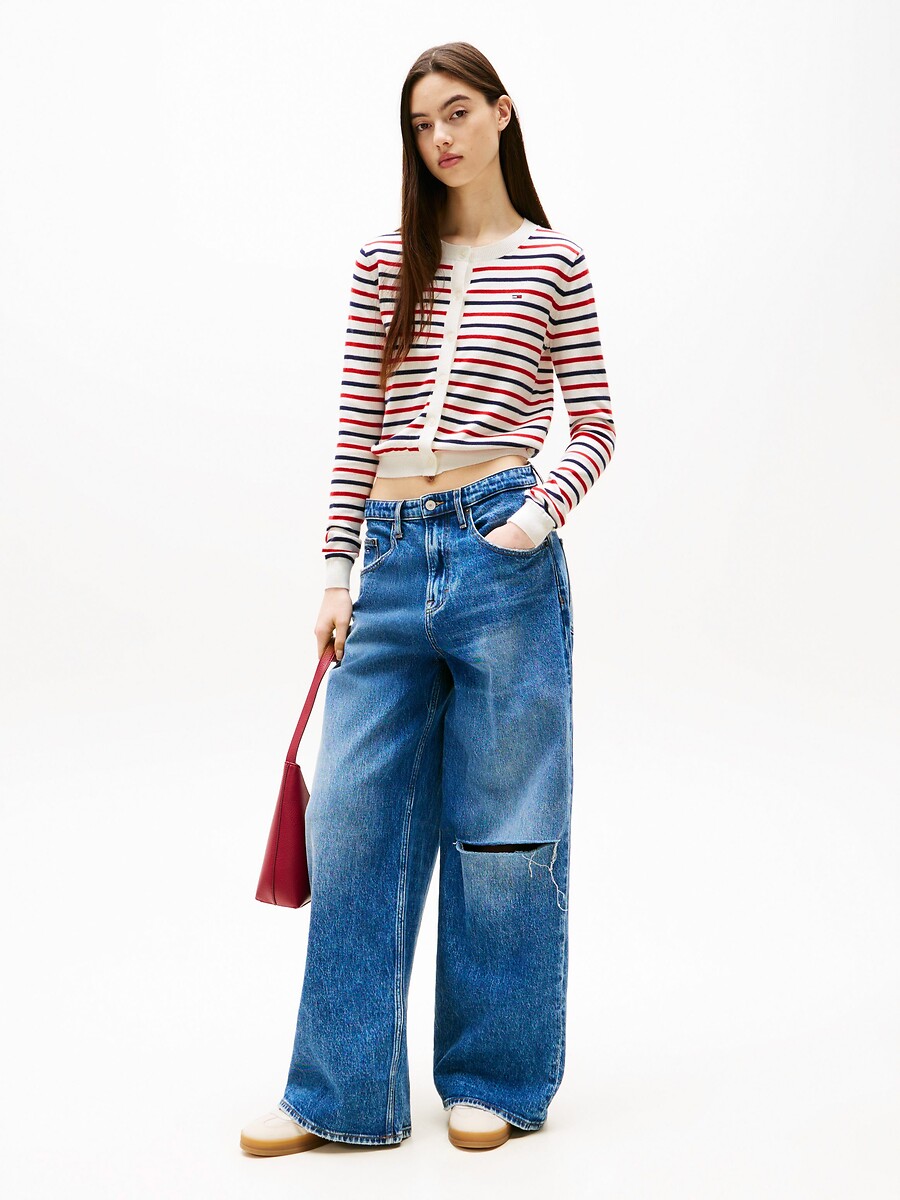 TOMMY JEANS<br>Cardigã com gola redonda e fechamento por botões