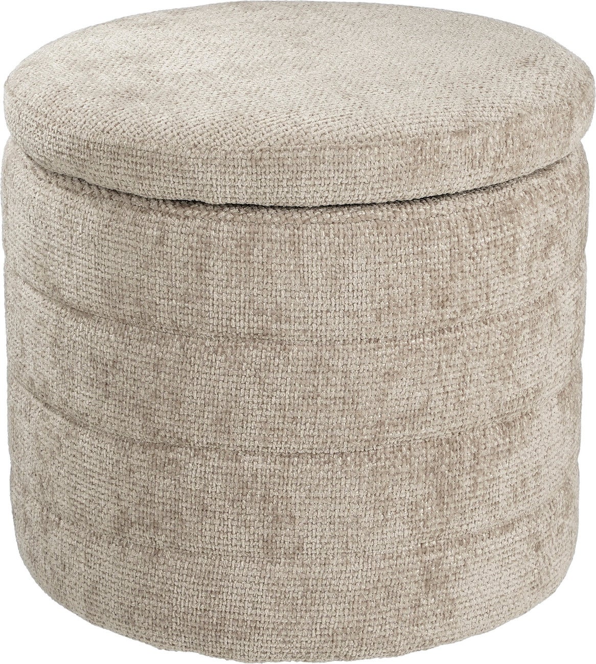 Mica Decorations poef met opbergruimte grijs D 42 H 40,5 cm