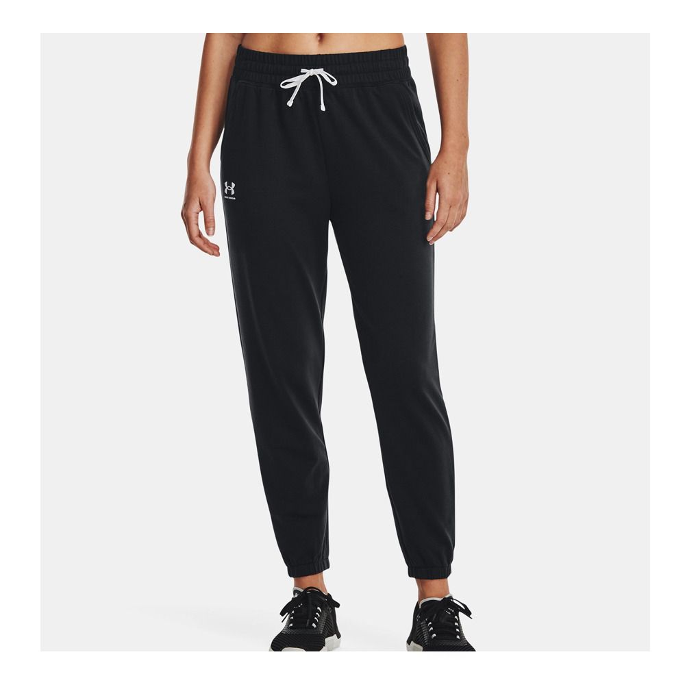 Under Armour UA RIVAL TERRY - Jogging Femme black/white