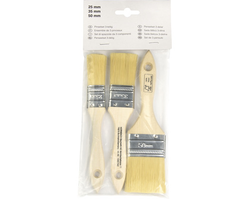 Penselenset, 3-delig, naturel, 25, 35 en 50 mm