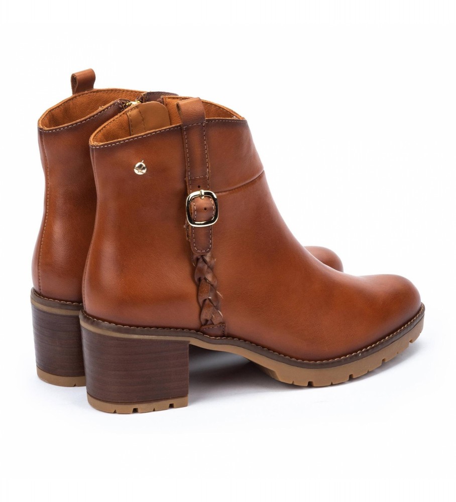 Botas de cano curto Pikolinos Llanes em couro marrom - Altura do salto: 6 cm -