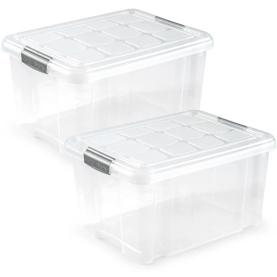 Plasticforte Opslagbakken - met deksel - 25L - 42x36x25 cm