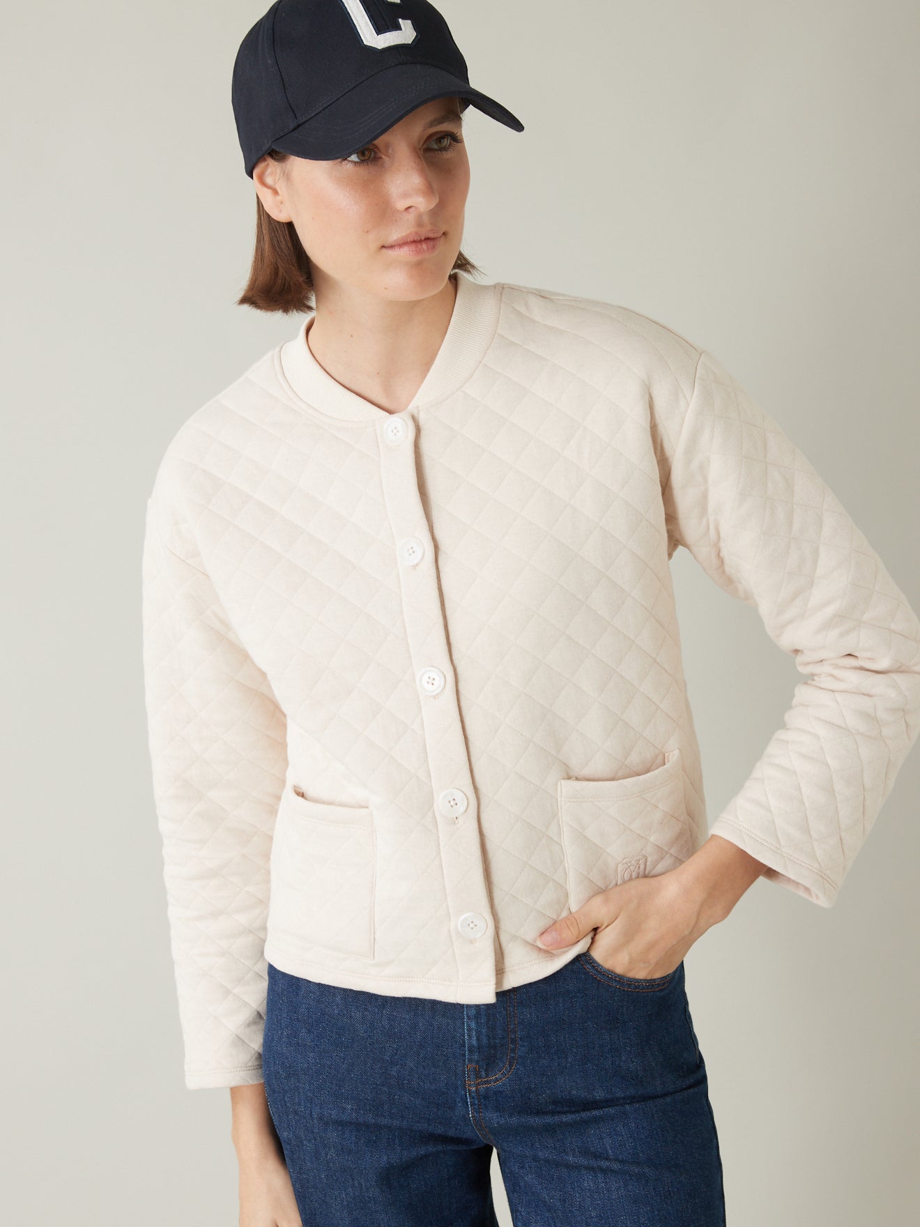 Veste cardigan effet matelassé femme