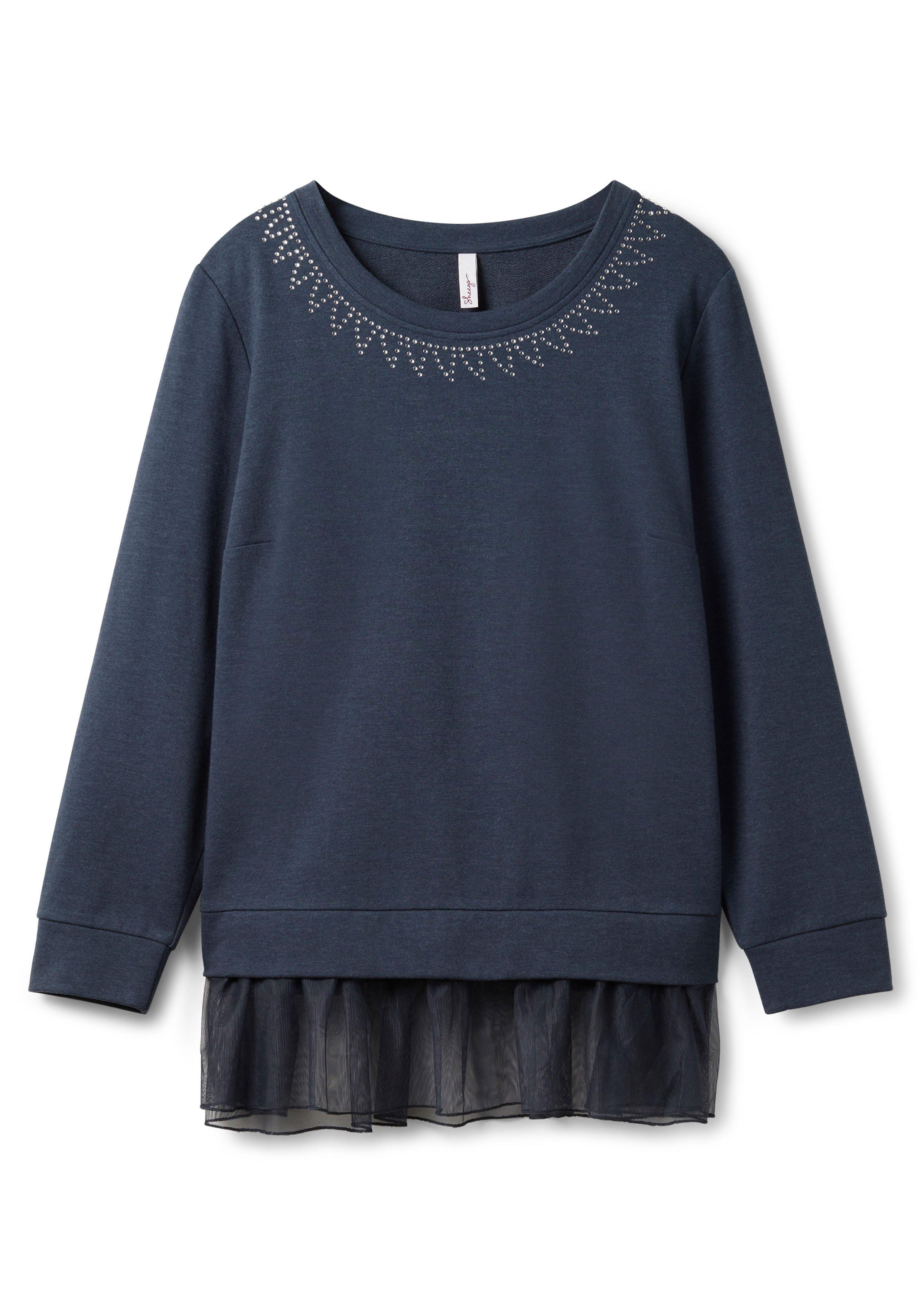 Sweatshirt im Lagenlook, mit Volant am Saum