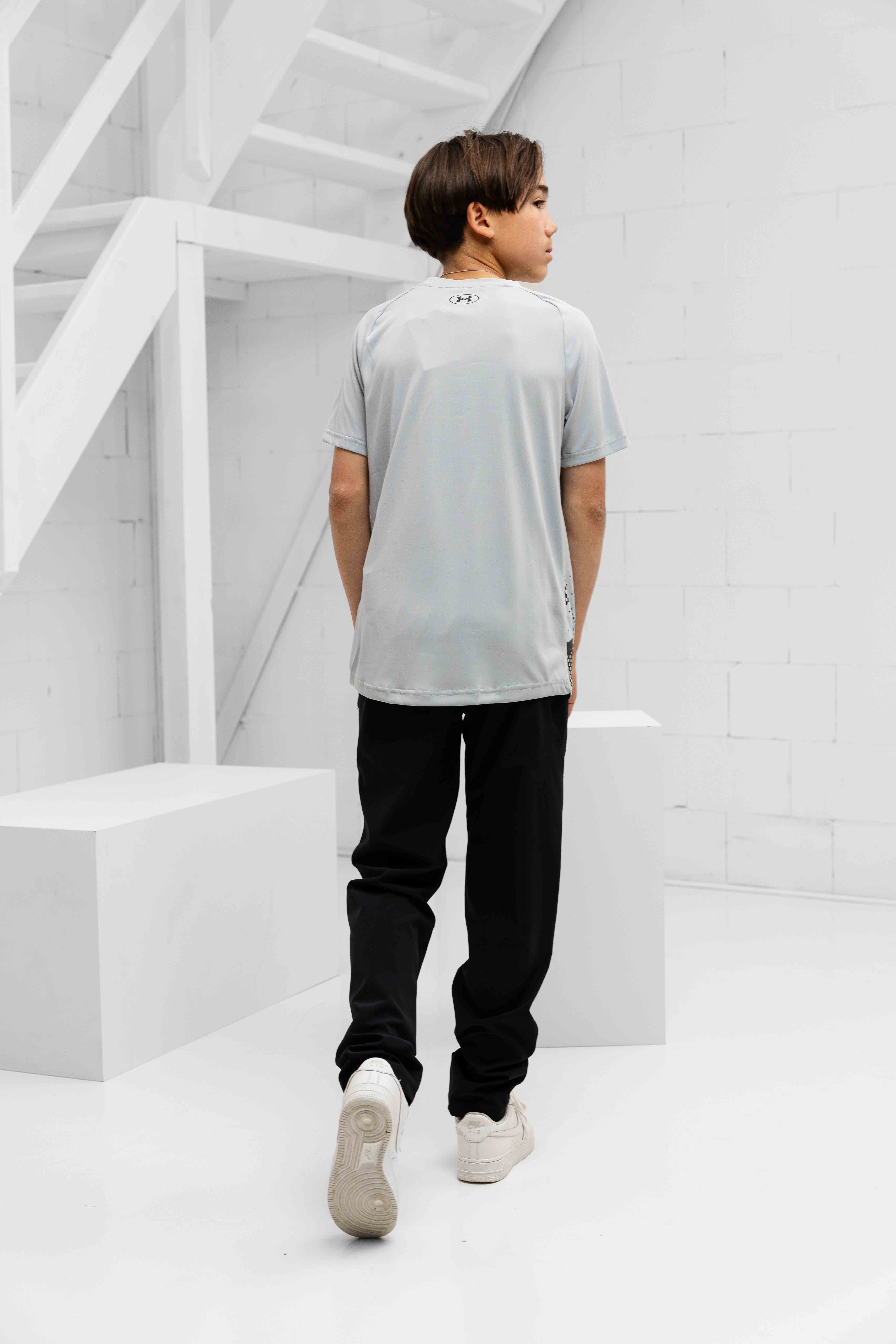 Under Armour Tech Graphic T-Shirt Kids Grijs/Zwart